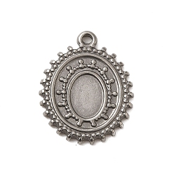 Нержавеющая Сталь Цвет 304 Настройки кабошон из нержавеющей стали кулон, овальный шарм, цвет нержавеющей стали, лоток : 8x6 мм, 21x17x2 мм, отверстие : 1.4 мм