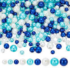 Темно-бирюзовый 215 шт. 80 г бусины из АБС-пластика, имитация жемчуга, круглые, темные бирюзовый, 6~10x5~9 мм, отверстие : 1.8~2.5 мм