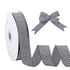 Черный Полиэфирная лента, шотландка шаблон, чёрные, 1 дюйм (25 мм), около 50.00 ярдов (45.72 м) / рулон