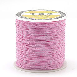 Pearl Pink Polyester Cords, Pearl Pink, 0.8mm, about 131.23~142.16 yards(120~130m)/roll