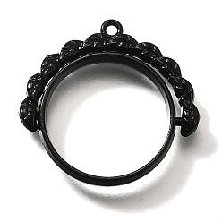 Черный Подвесные подвески из сплава, для diy уф смолы, эпоксидная смола, без кадмия, без никеля и без свинца, плоские круглые с листа, чёрные, 26x27x3.5 мм, отверстие : 1.5 мм