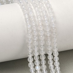 Rainbow Moonstone Бусины из натурального радужного лунного камня, круглые, 4~4.5 мм, отверстие : 1 мм, около 94~108 шт / нитка, 14.96''~15.16'' (38~38.5 см)