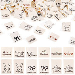 Mixed Shapes 90 шт. 9 стили хлопковая швейная этикетка, ремесленные этикетки, для пошива одежды, слово ручной узор, разнообразные, 40~57x20 мм, 10 шт / стиль