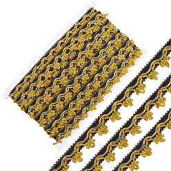 Черный 24ярдов филигранной отделки из полиэстерового кружева, тесьма для украшения домашнего текстиля, с картой дисплея 1pc картона, чёрные, 3/4 дюйм (20 мм)