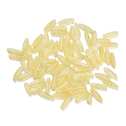 Светло-хаки Матовые стеклянные бусины, рис, золотой фольгой, светлый хаки, 21.5x6.5 мм, отверстие : 1.4 мм, Около 915 шт / 1000 г