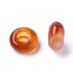 Banded Agate Natural Banded Agate European Beads, Large Hole Beads, Rondelle, 12x6mm, Hole: 5mm