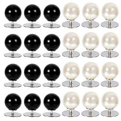 (52) Непрозрачная лаванда 50наборы 2 цвета пластик жемчуг без пришивания пуговицы, круглые, с иглой, разноцветные, 13.5x10 мм, 25 комплектов / цвет