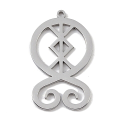 Нержавеющая Сталь Цвет Не тускнеющие 304 подвески из нержавеющей стали, лазерная резка, подвеска в виде креста тролля викингов, цвет нержавеющей стали, 33x20x1 мм, отверстие : 1 мм