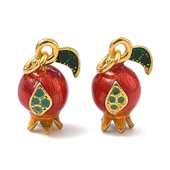 Красный Подвески в виде фруктов из сплава с эмалью, гранатовые прелести, золотые, красные, 18.5x10.5x9.5 мм, Перейти кольцо: 6.5x1.5 мм, 4.5 мм внутренним диаметром