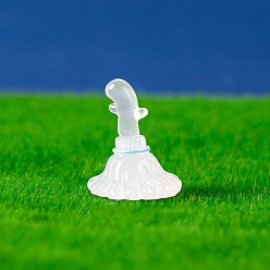 Другие Светящиеся фигурки из смолы на тему Хэллоуина, светящиеся в темноте украшения дисплея, метла, 30x25 мм