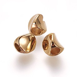 Golden Brass Beads, Twisted, Golden, 4.5x4x4.5mm, Hole: 2mm