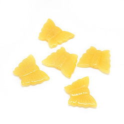 Or Perles de jade teintes naturelles, papillon, or, 13~15x16~19x4~5mm, Trou: 1mm