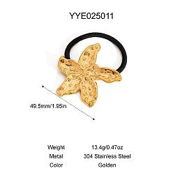 Настоящее золото 18K Резинка для волос из нержавеющей стали в виде морской звезды для женщин, реальный 18 k позолоченный, 49.5 мм