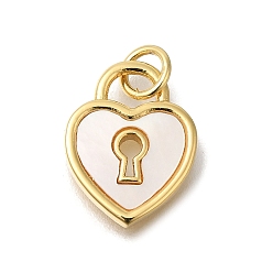 Настоящее золото 16K Латунные микро проложить кубического циркония подвески, без кадмия и без свинца, с оболочкой, реальный 16 k позолоченный, сердце прелести, замок с соединительным кольцом, реальный 16 k позолоченный, 14.5x11x2 мм