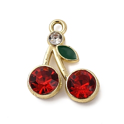 Золотой Подвески из вишневого сплава, горный хрусталь и эмали, красные, золотые, 22x18x5 мм, отверстие : 2 мм