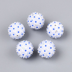 Королевский синий Стразы из полимерной глины ручной работы с цветком ромашки из смолы, для телефонных цепей, кукольные брелоки и украшения своими руками, королевский синий, 19~20 мм, отверстие : 1.8~2 мм