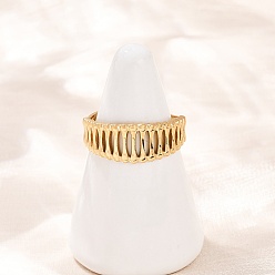 Золотой 304 открытые кольца-манжеты из нержавеющей стали для женщин, золотые, 9 мм, внутренний диаметр: 18 мм