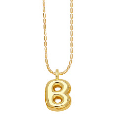 Letter B Messing hängende Halsketten, golden, Buchstaben b, 16.54 Zoll (420 mm), Anhänger: 19~20x6~19 mm