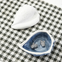 Морской Синий Ювелирные тарелки из керамики раковины, ювелирная тарелка, лоток для хранения колец, , серьга, Marine Blue, 70x90x55 мм