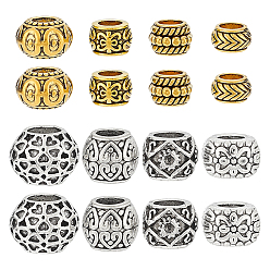 (52) Непрозрачная лаванда 80шт 8 стили сплав европейские бусины, бусины с большим отверстием, рондель, разноцветные, 7~12x4.5~9 мм, отверстие : 3~5.5 мм, 10 шт / стиль