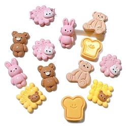 (52) Непрозрачная лаванда Кабошоны из смолы catoon, разнообразные, медведь/кролик, разноцветные, 16~24 мм