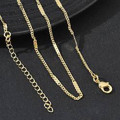 Golden Brass Twisted Chain Necklaces for Women, Long-Lasting Plated, Golden, 15.94 inch(40.5cm)