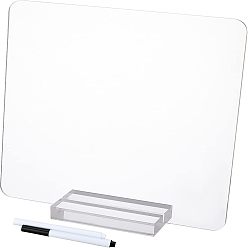 Mixed Color Acrylic Message Plate, with Plastic Erasable Pen, Mixed Color, 10~21.7x1~5x0.3~22.5cm