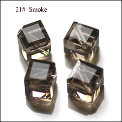 Серый Имитация Австрийские кристаллические шарики, класс AAA, граненые, кубические, серые, 8.5x10x10 мм, отверстие : 0.9~1 мм