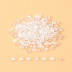 Прозрачный Пластиковые полностью закрытые ушные гайки, спинки для серьги, прозрачные, 3x3x3 мм, отверстие : 0.5 мм