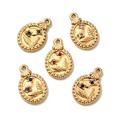 (52) Непрозрачная лаванда 304 подвески из нержавеющей стали со стразами, овальные подвески с узором «рыбий хвост», ионное покрытие (ip), реальный 18 k позолоченный, разноцветные, 16.5x11x2.5 мм, отверстие : 1.2 мм