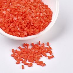 (HTL406) Opaque Orange MIYUKI Half TILA Beads, Japanese Seed Beads, 2 Hole, (HTL406) Opaque Orange, 5x2.3x1.9mm, Hole: 0.8mm, about 2500pcs/100g