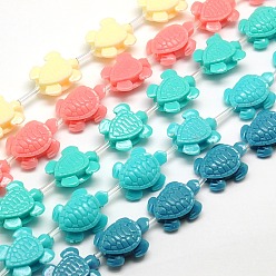 (52) Непрозрачная лаванда Синтетические коралловые бусины ниток, окрашенные, черепаха, разноцветные, 20x16x8 мм, отверстие : 1 мм, около 20 шт / нитка, 14 дюйм