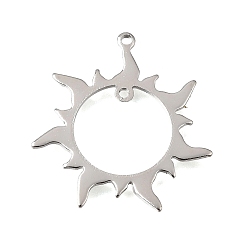 Platinum Brass Links, Sun, Rack Plating, Long-Lasting Plated, Cadmium Free & Lead Free, Platinum, 27x25.5x1mm, Hole: 1.2mm