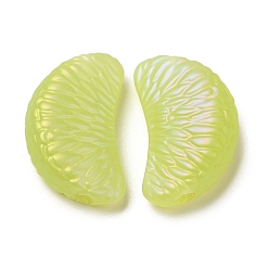 Зелено-Желтый Краска для выпечки, прорезиненные акриловые бусины, разделить ломтик апельсина, зеленый желтый, 17x28x9.5 мм, отверстие : 3.5 мм