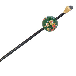 Зеленый Акриловые палочки для волос с цветами, аксессуары для волос для женщин и девочек, круглые, зелёные, 200x25 мм