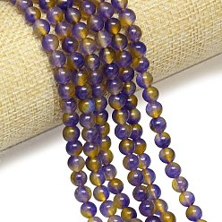 Средний Фиолетовый Натуральный Malaysia нефритовые бусы пряди, окрашенная и подогревом, круглые, средне фиолетовый, 4~4.5 мм, отверстие : 0.8 мм, около 85~88 шт / нитка, 14.96''~14.96'' (38~39 см)