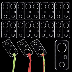 Белый 30шт. акриловые доски для намотки нитей, шпулька для нити, карточка-органайзер ниток для вышивки крестиком, прямоугольные, белые, 50x25x3 мм, отверстие: 8 мм & 15 мм & 3x6 мм