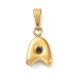 Letter A 316 l хирургические брелоки из нержавеющей стали, буквенное очарование, золотые, буква a, 10x6.5x2.5 мм, отверстие : 3x4.5 мм