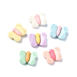 Бабочка Макарун цветная непрозрачная смола декодирование кабошонов, разноцветные, бабочка, 9x12x5 мм