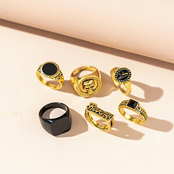 Античное Золото Комплект колец-манжет/палец из сплава со стразами и эмалью, античное золото , внутренний диаметр: 18 мм