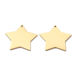 Золотой 304 кулон из нержавеющей стали, штамповка пустой метки, звезда, золотые, 23x21.5x1 мм, отверстие : 1.2 мм