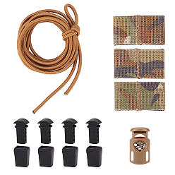 Темно-оливково-зеленый Резиновый ремешок с национальным флагом. Многофункциональный тактический жилет для активного отдыха, аксессуары для рюкзака., с нейлоновой фурнитурой и пластиковыми застежками-молниями и шнурками на концах., темно-оливковый зеленый, 3.5 мм