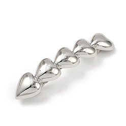 Сердце Заколки для волос из сплава с железным зажимом, аксессуары для волос для женщин и девочек, платина, сердце, 17x80x15 мм