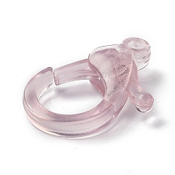 Lilac Transparent Plastic Lobster CLaw Clasps, Lilac, 26x19x6mm, Hole: 2mm