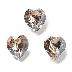 Золотая Тень K 9 кабошоны из стеклянного страза, задние и задние, сердце, золотые тени, 6.5x6x4 мм