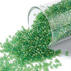 (167) Transparent AB Peridot Toho runde Rocailles, japanische Rocailles, (167) transparent ab peridot, 15/0, 1.5 mm, Bohrung: 0.7 mm, über 3000pcs / Flasche, 10 g / Flasche