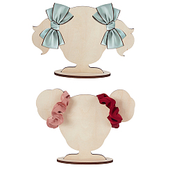 Папайя Оранжевый 2 сумки 2 стили милые деревянные держатели для волос в форме девочек, papayawhip, 24~25x5.95~6x17~18 см, 1 сумка / стиль