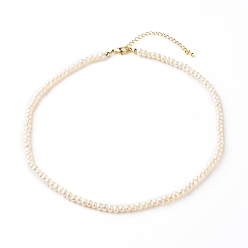 Antique White Natural Pearl Beaded Necklaces, Round, Antique White, 17.13 inch(43.5cm)