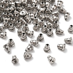 Нержавеющая Сталь Цвет 304 из нержавеющей стали гайки уха, спинки для серьги, цвет нержавеющей стали, 6x5 мм, отверстие : 1.2 мм, подходит для штифта 0.6~0.7 мм