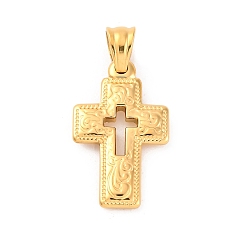 Золотой 304 подвески из нержавеющей стали, крест прелести, ионное покрытие (ip), золотые, 23.5x14.5x2.5 мм, отверстие : 4.5x4.5 мм